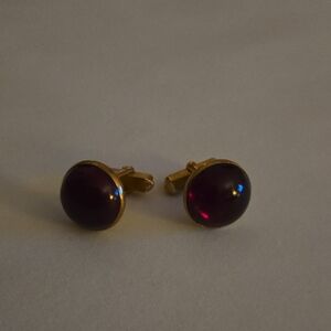 SWANK Gold and Purple Cuff Links